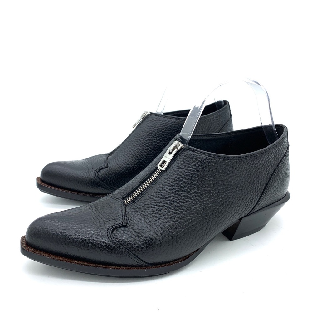 Coach Bandit Black Pebbled Leather Zip Shoes Boots